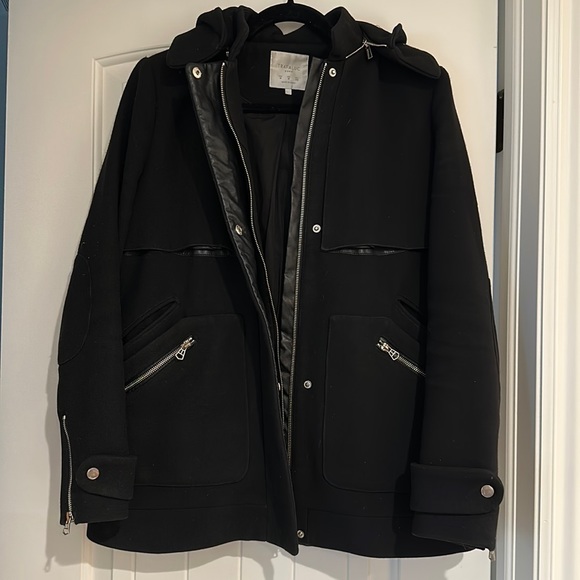 Zara Trafaluc Black Coat - Picture 1 of 6